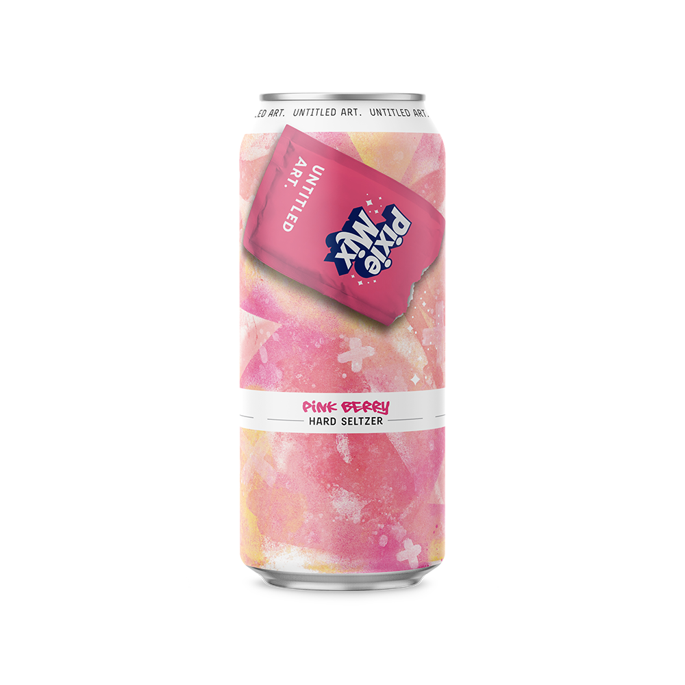 A can of pink soda with a pink flower on it.