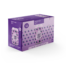 A box of cbd tea with a purple pattern.