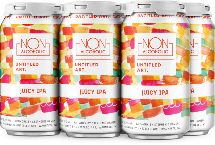 A pack of six cans of Non-Alcoholic Juicy IPA (6pk) iced tea.