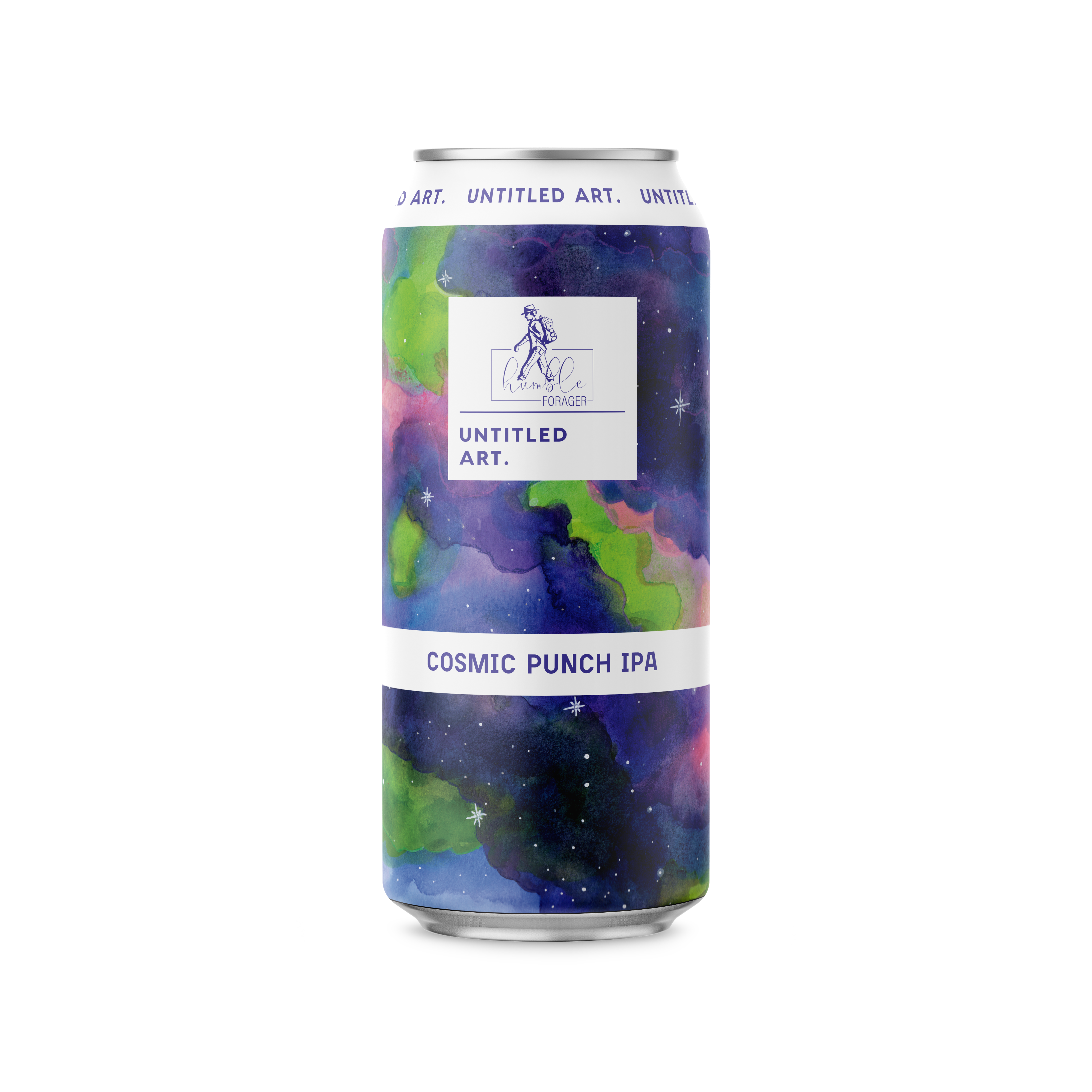 A can of cosmic pilsner on a white background.