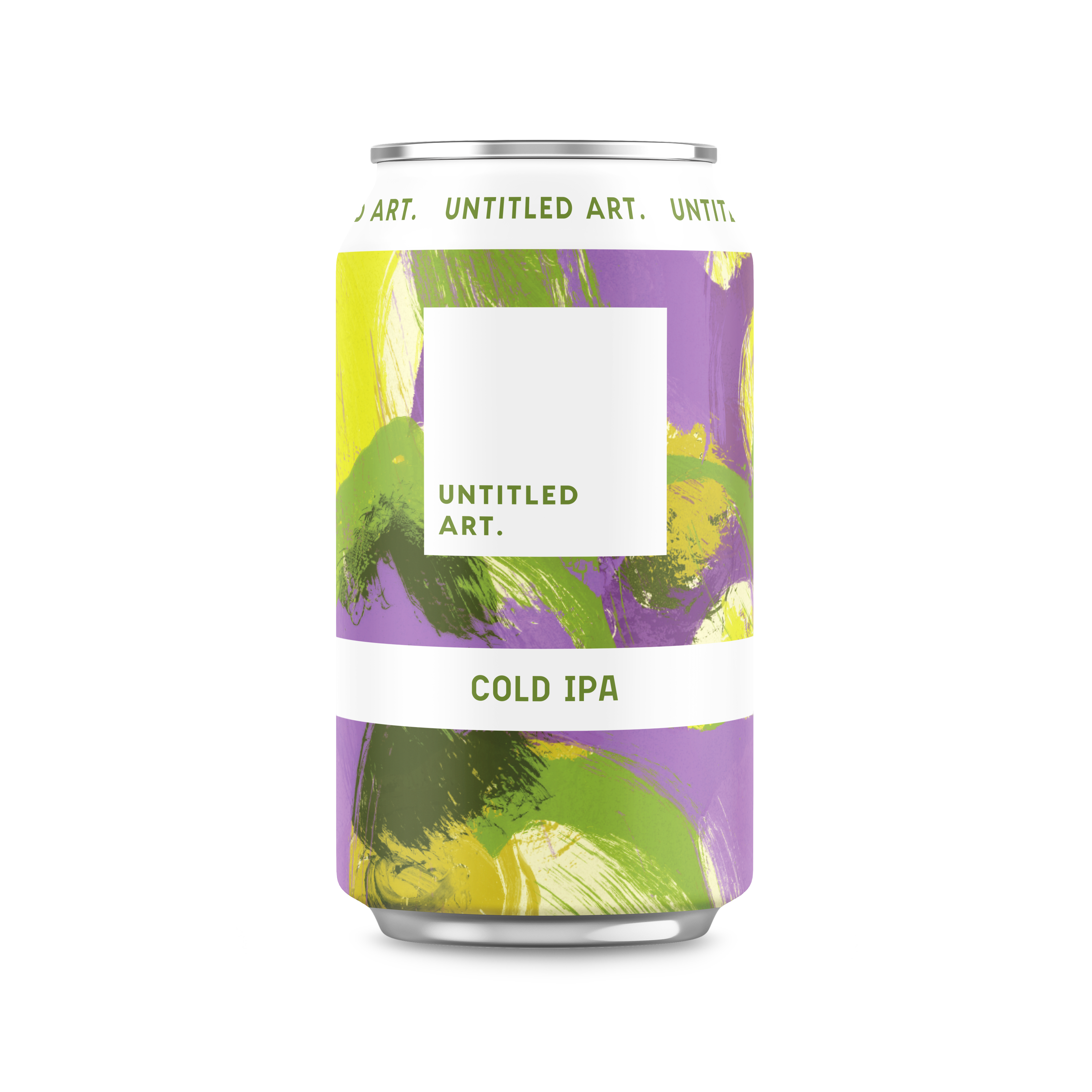 A can of unfiltered gold ipa on a white background.