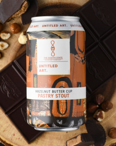 A can of nutmeg stout with nuts and chocolate.