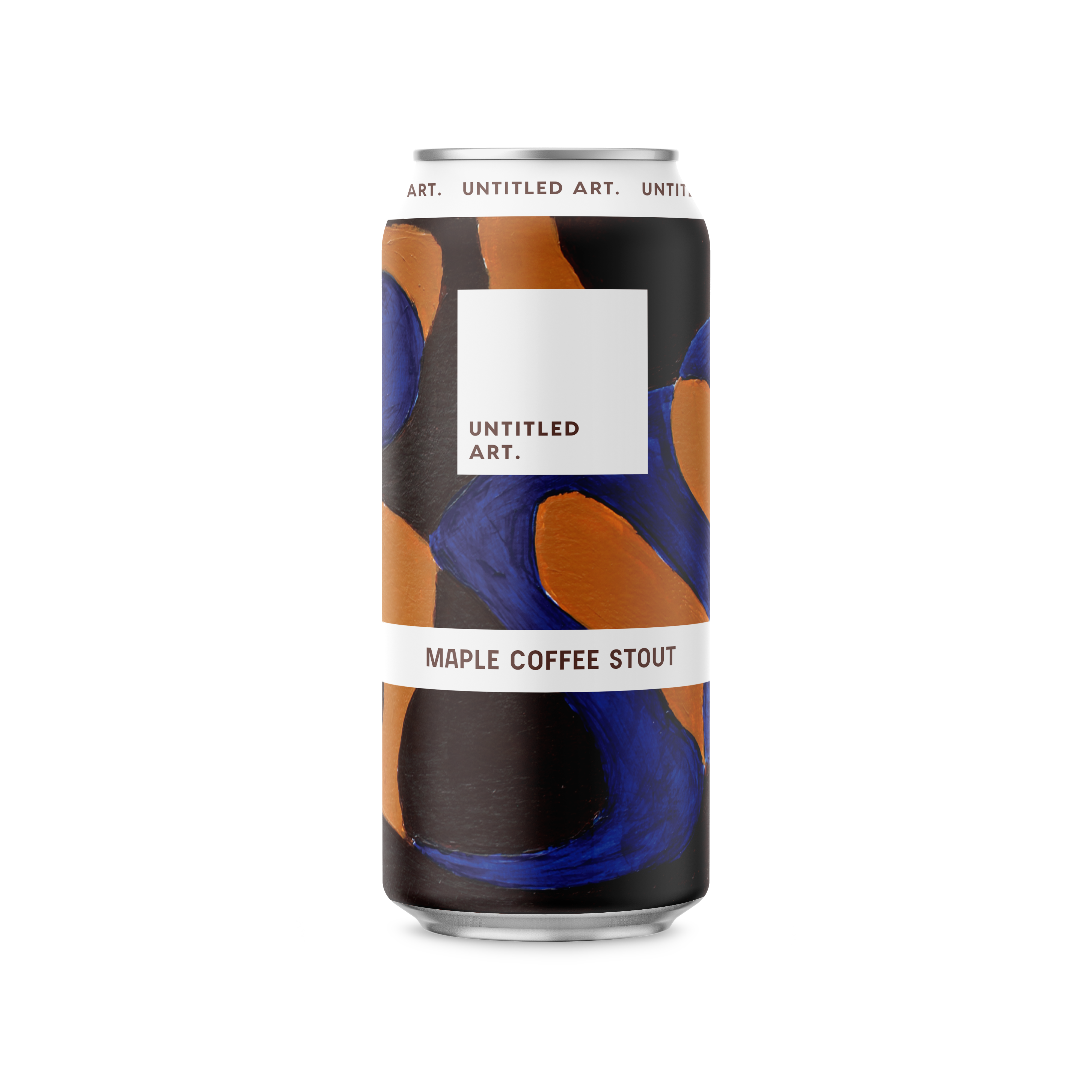 A can of coffee with a blue and orange design.