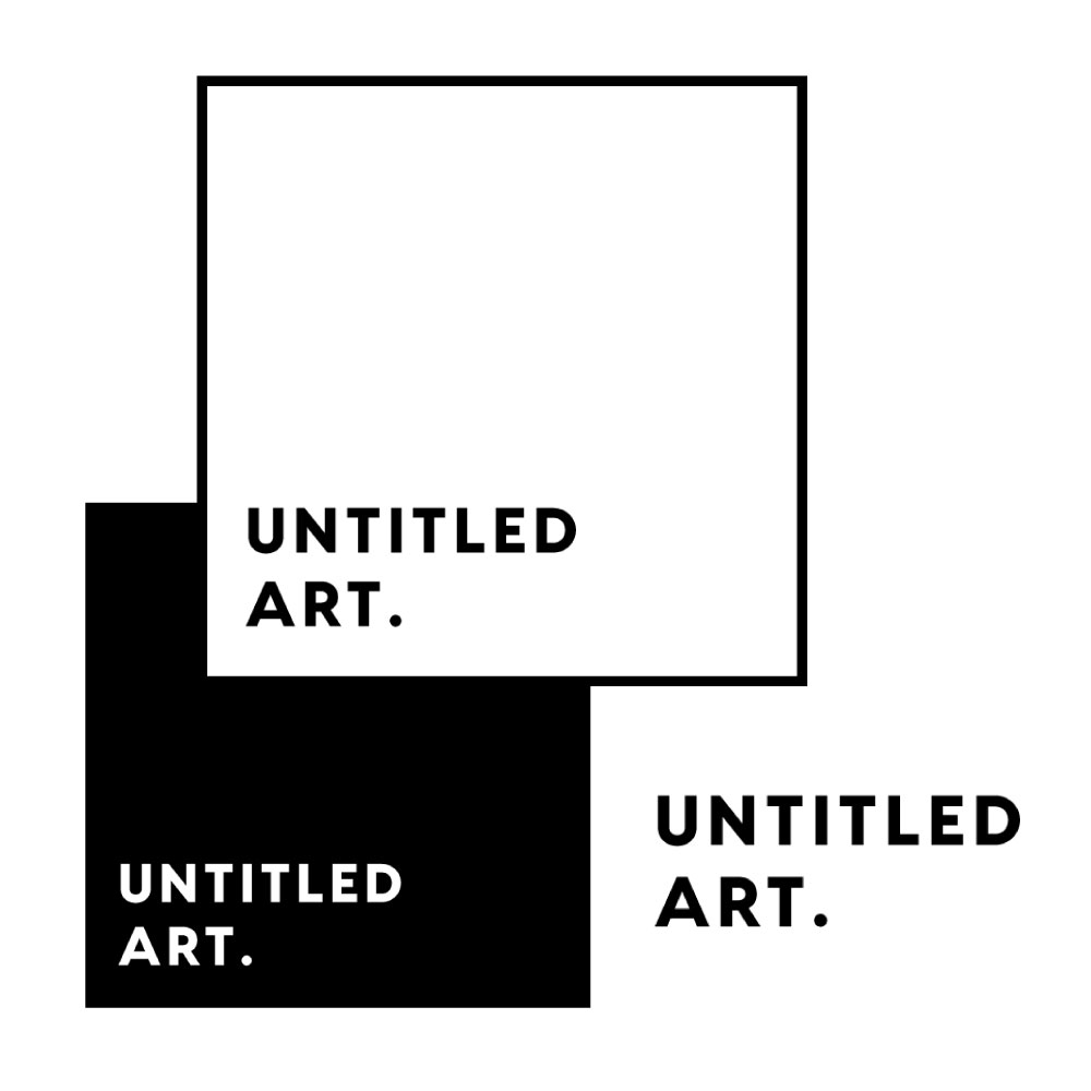A black and white logo with the words untitled art.