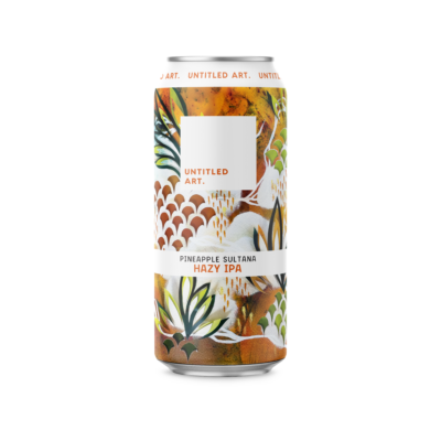 A can of a drink with a floral design on it.
