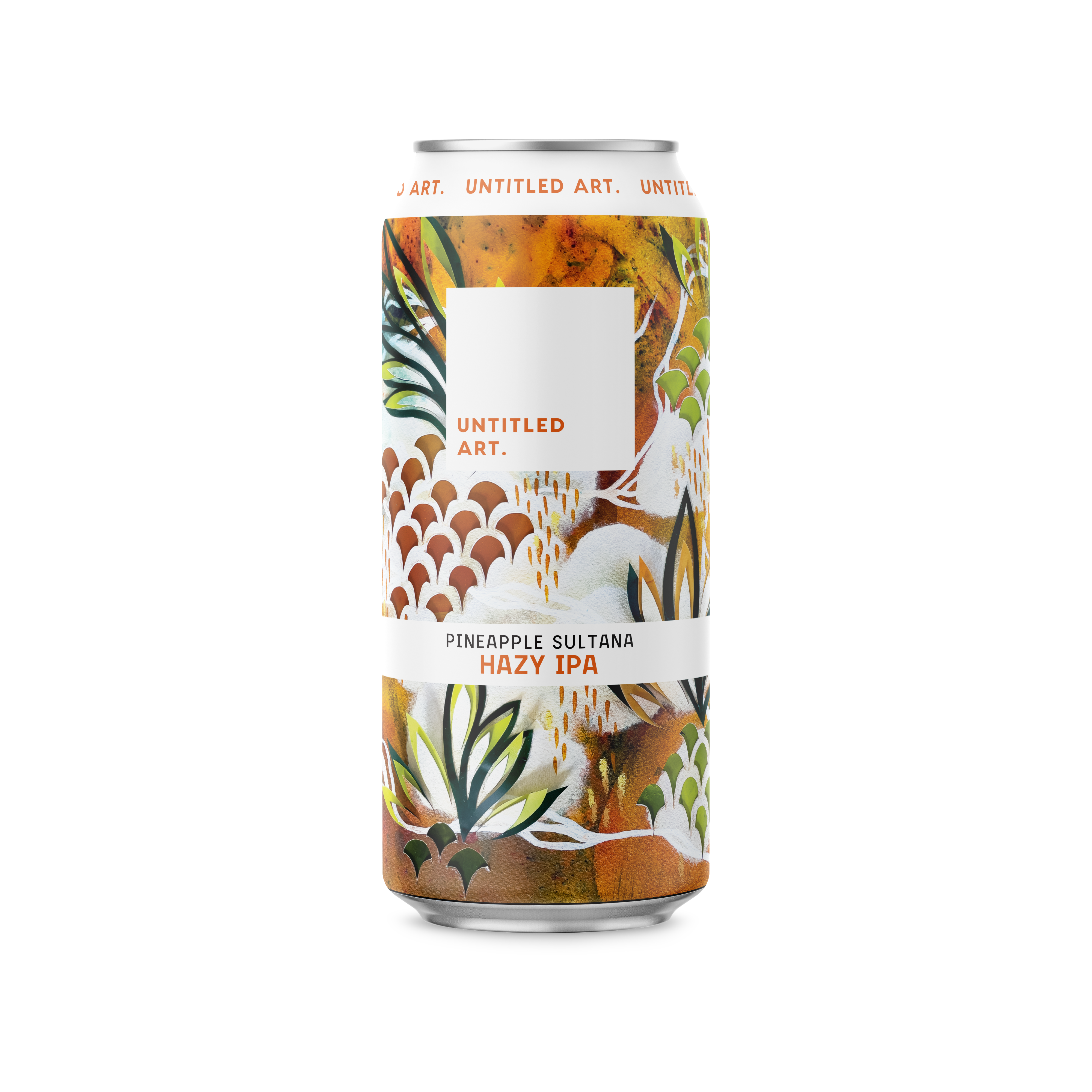 A can of a drink with a floral design on it.