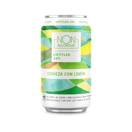 A can of Non-Alcoholic Cerveza Con Limon (6pk) with a white background.