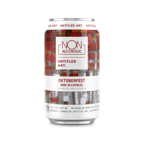 A can of a beer with a red and white background.
