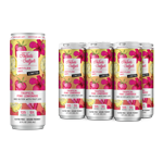 A set of cans with pink flowers on them.