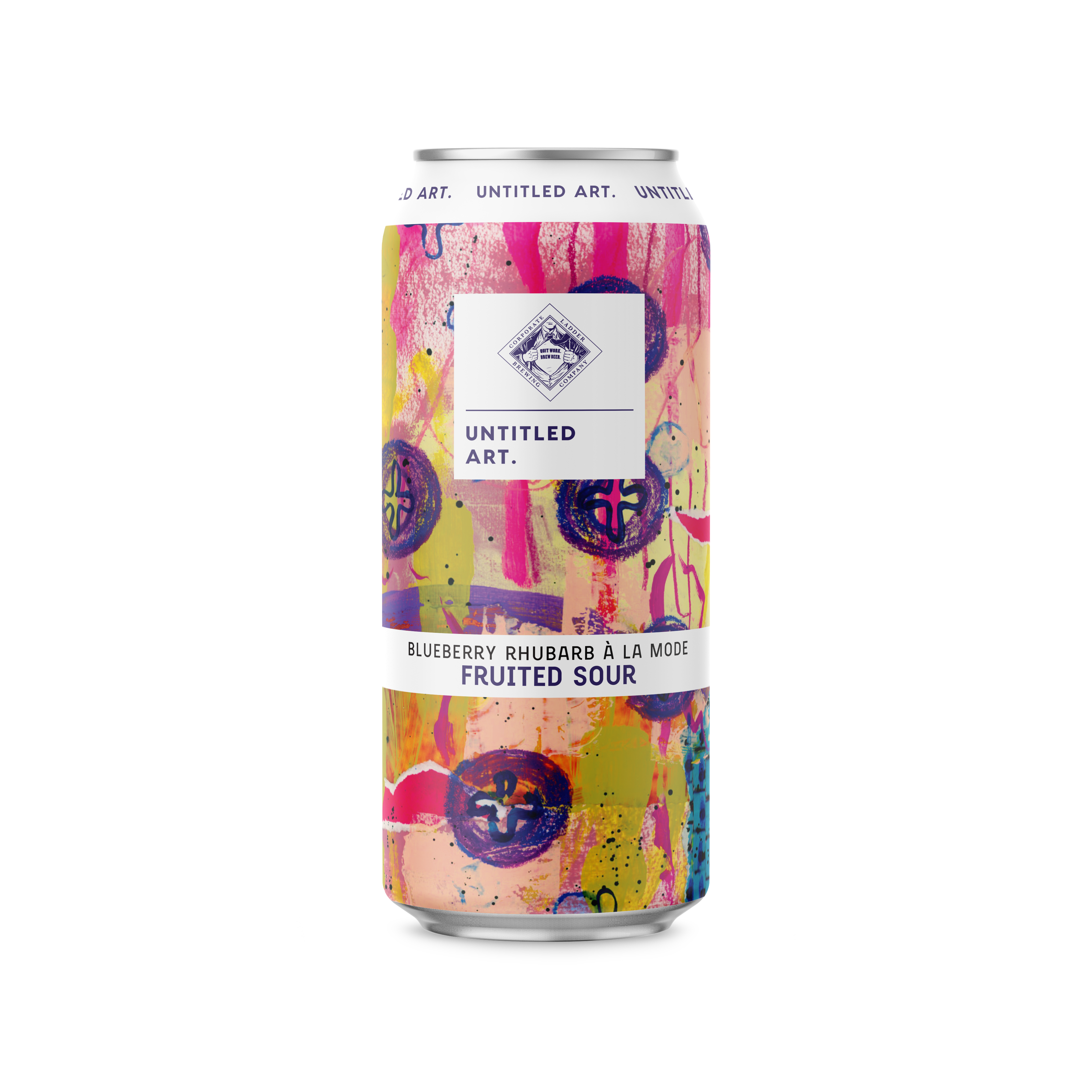 A can with a colorful design on it.