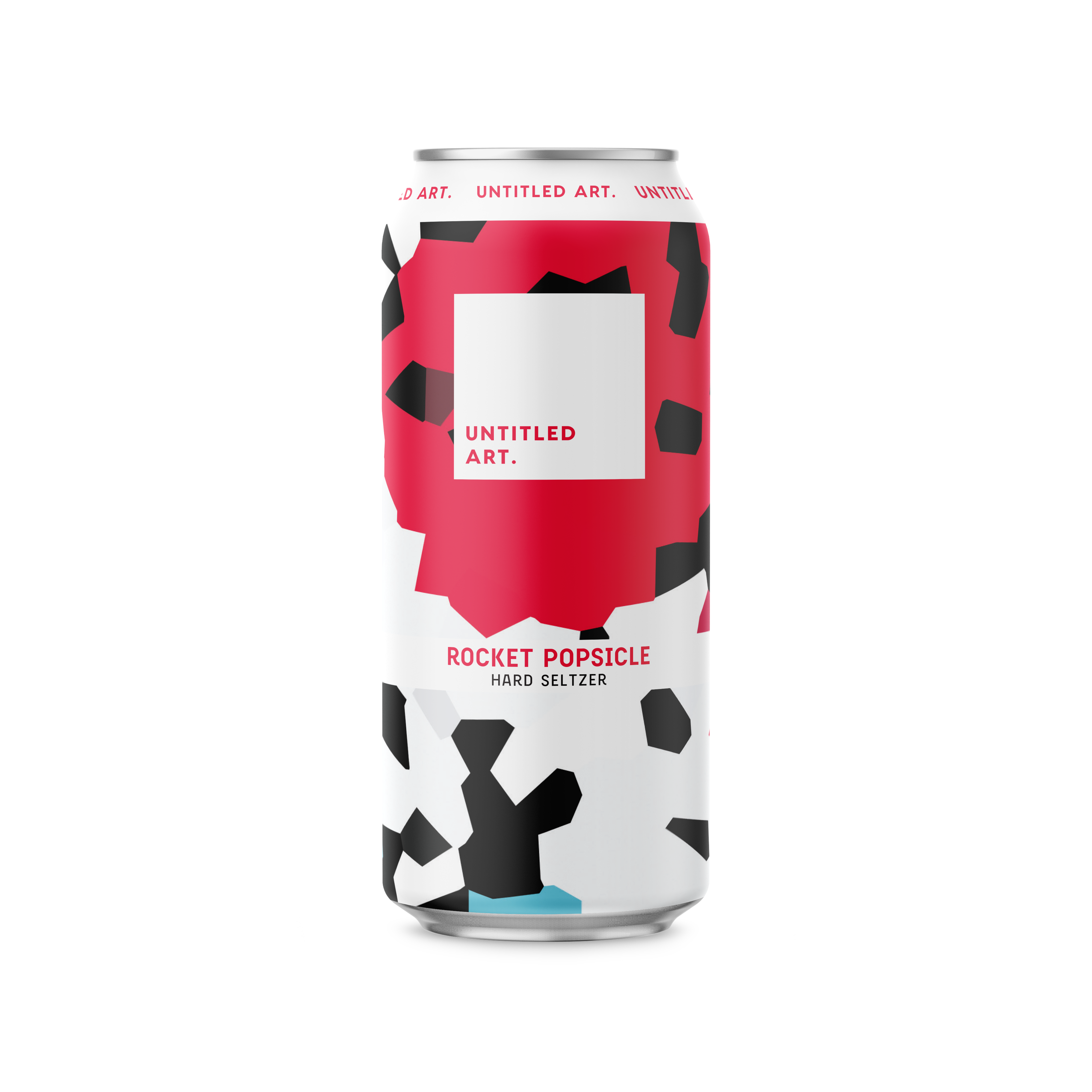 A can with a black and white pattern on it.