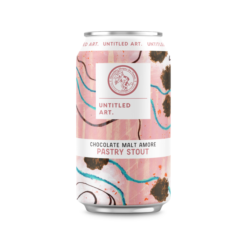 A can of unfettered art chocolate milk stout.