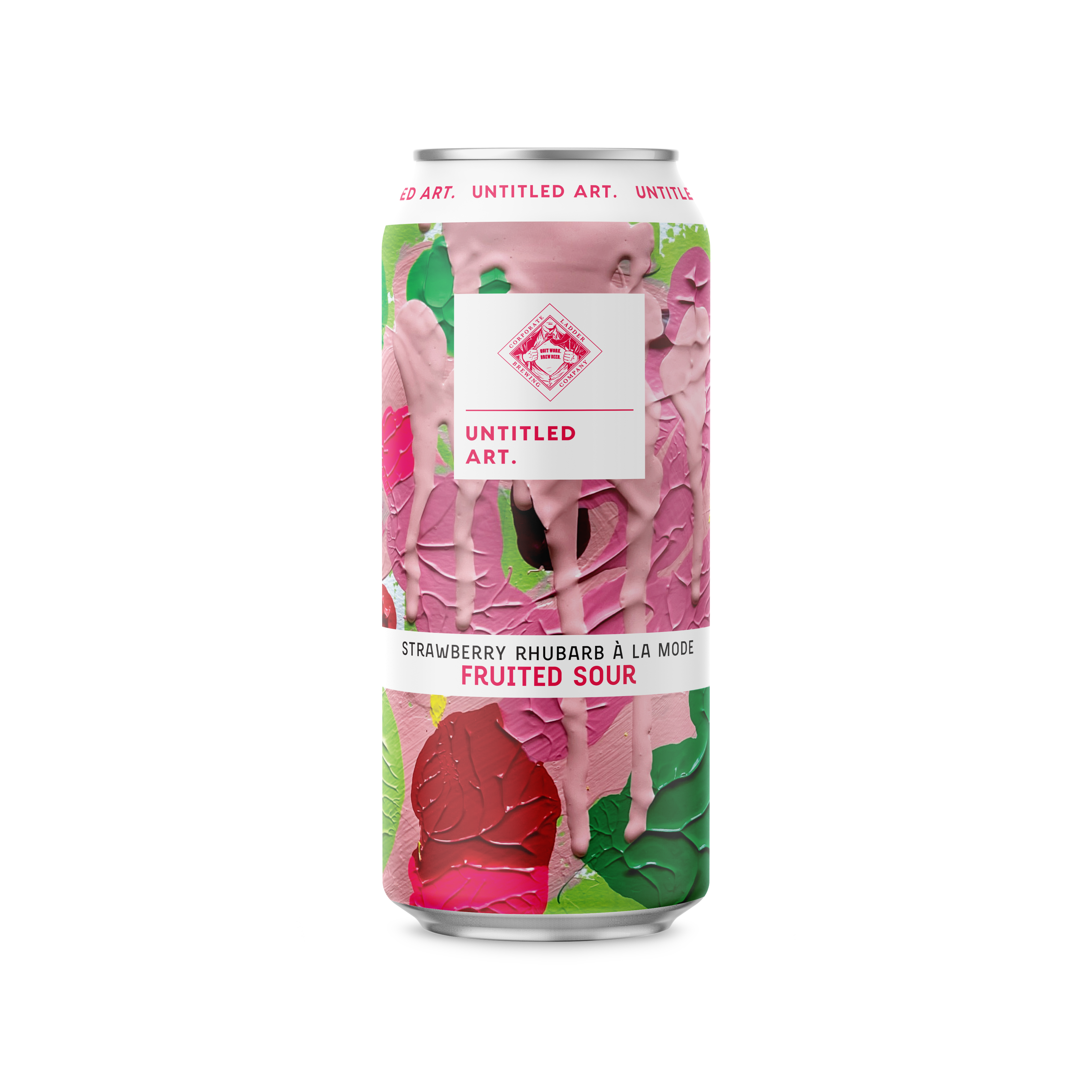 A can of ice cream with a pink background.