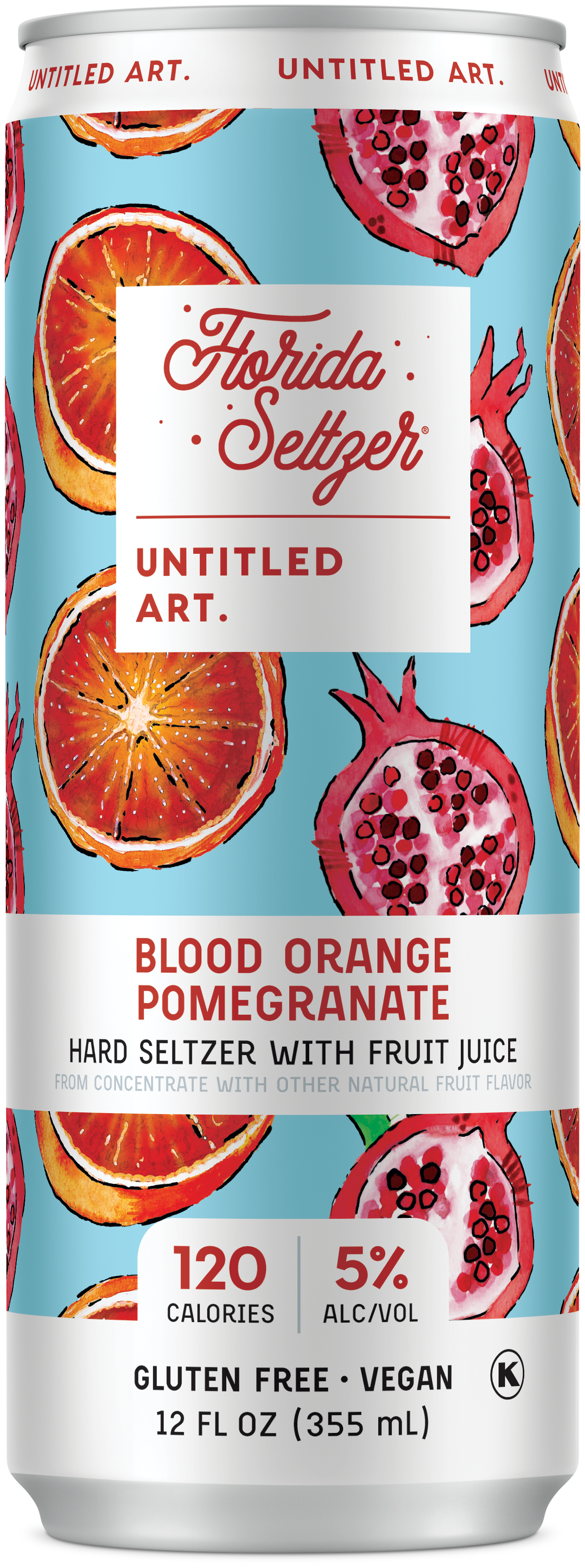 A can of blood orange pomegranate juice.