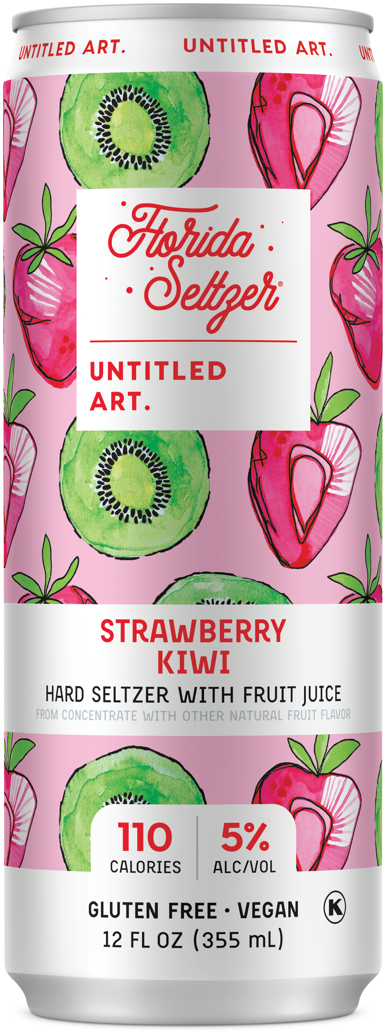 A can of strawberry and kiwi juice.