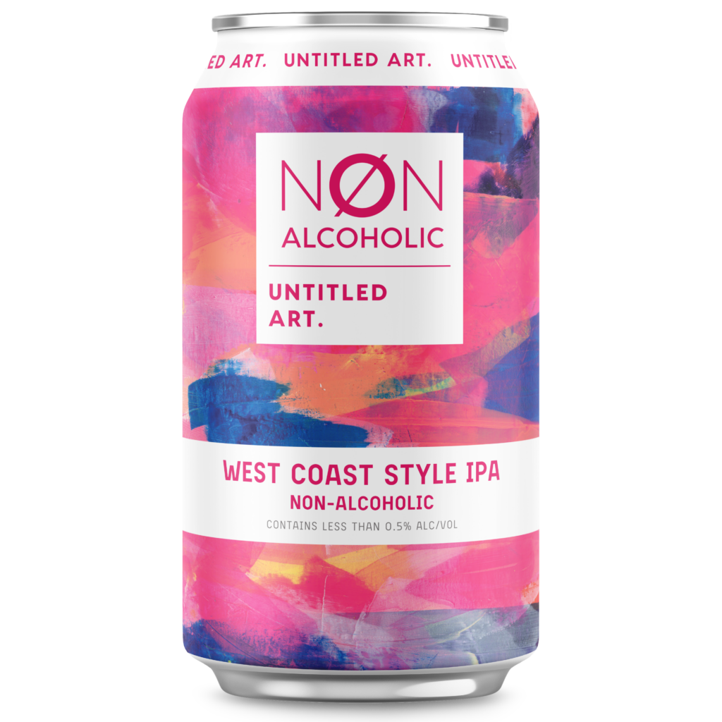 A can of non-alcoholic west coast style ipa.